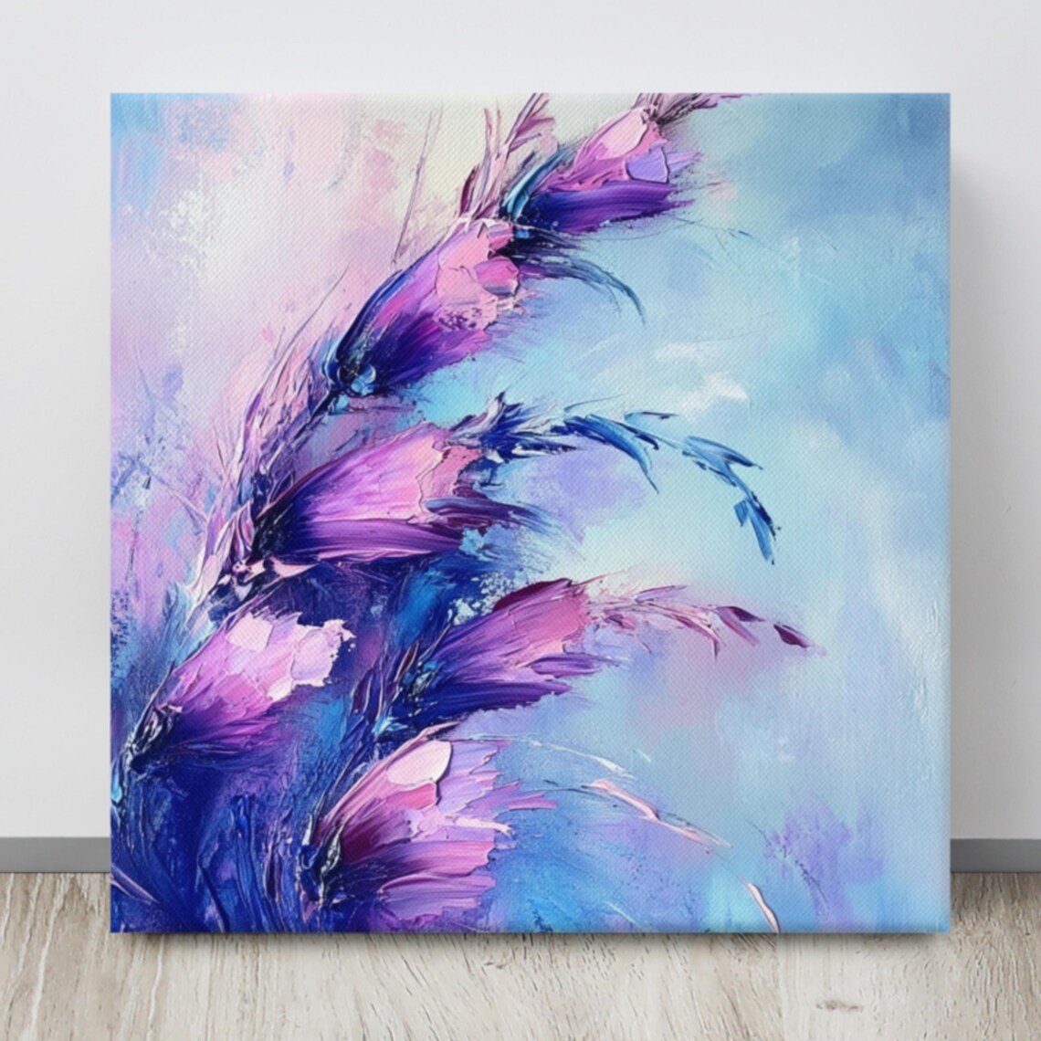 Purple Blue Abstract Floral Swirls Botanical Flower Wall Art Poster - Image 4