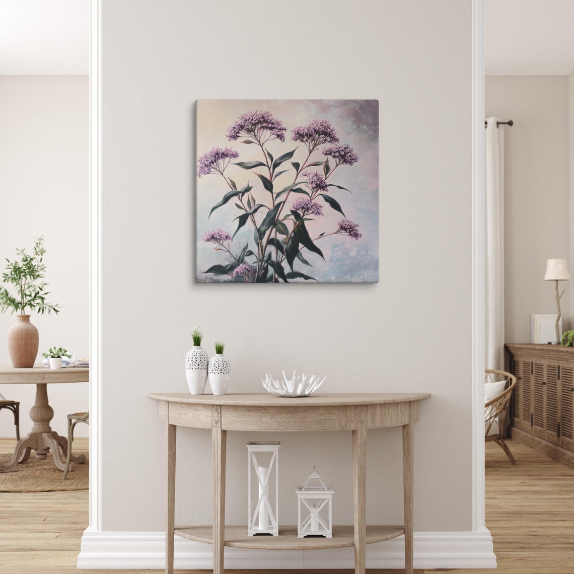 Purple Eupatorium Wildflowers Botanical Floral Painting Art Poster - Image 5