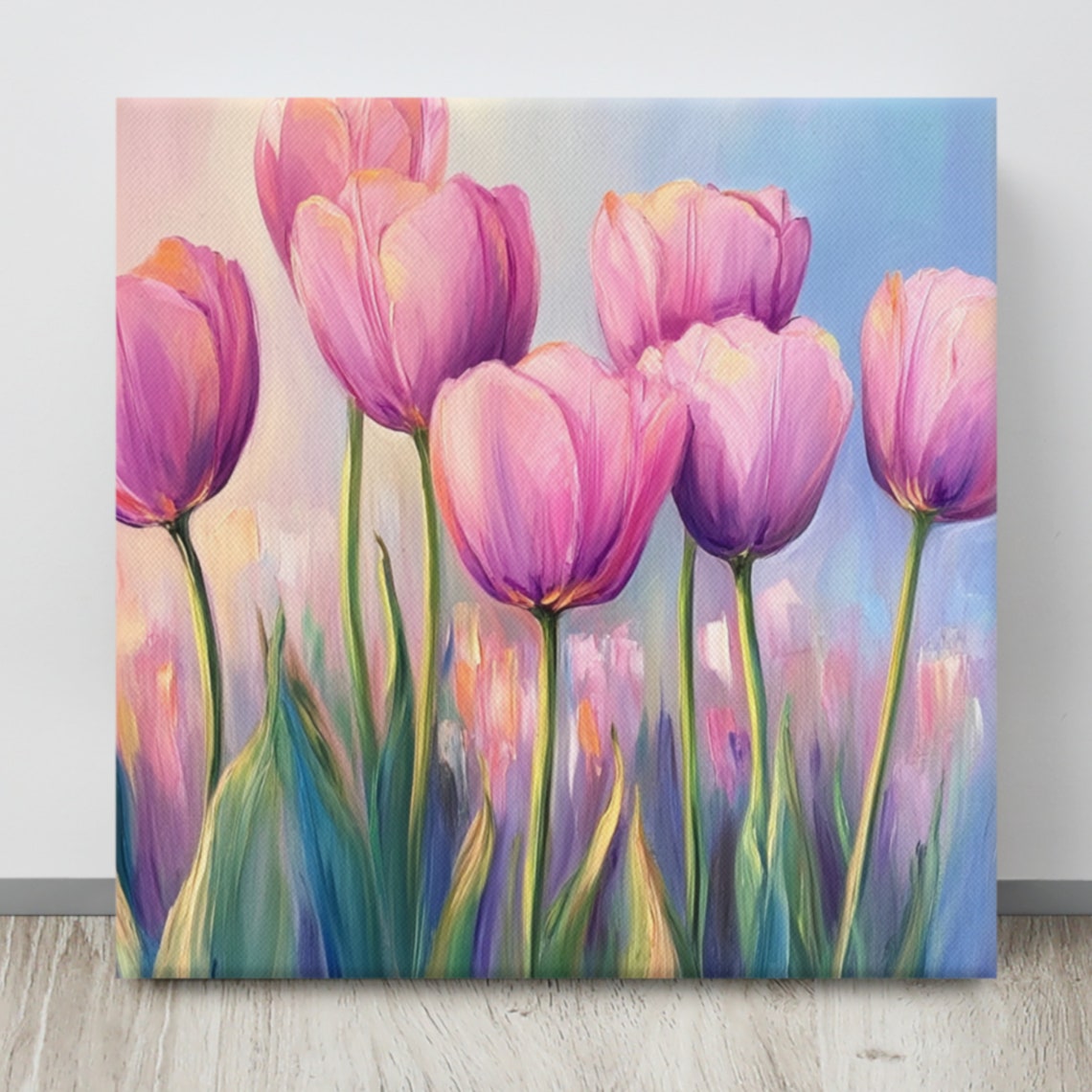 Tulip Wall Art Print Large Painting Print Pink Purple Tulip Flower Wall Art Tulip Art Tulip Lover Gifts Garden Gifts - Image 4