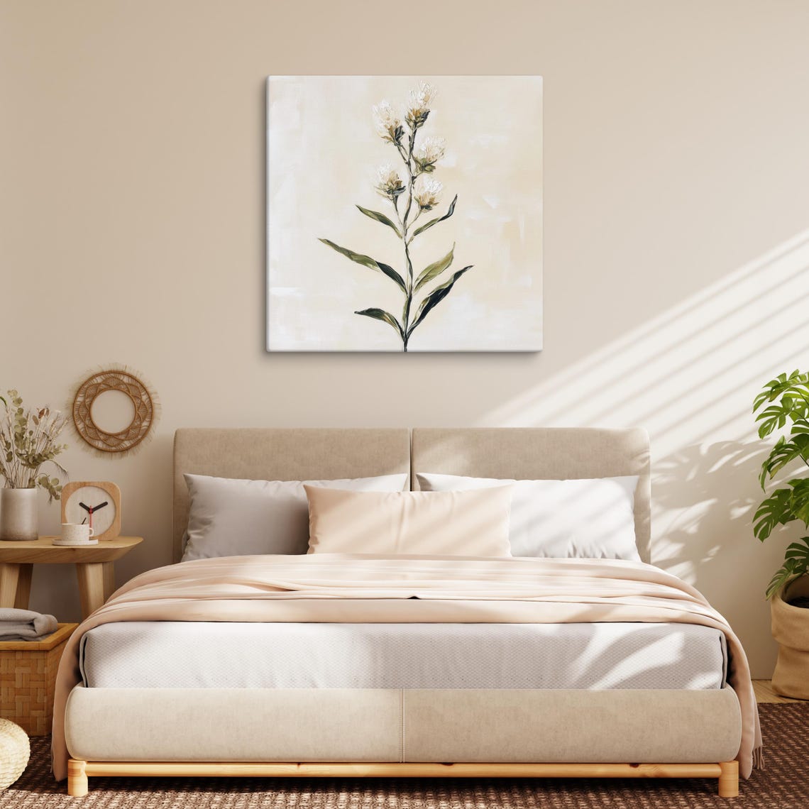 White Brittlebrush Wildflower Slender Stem Cream Floral Art Poster - Image 2