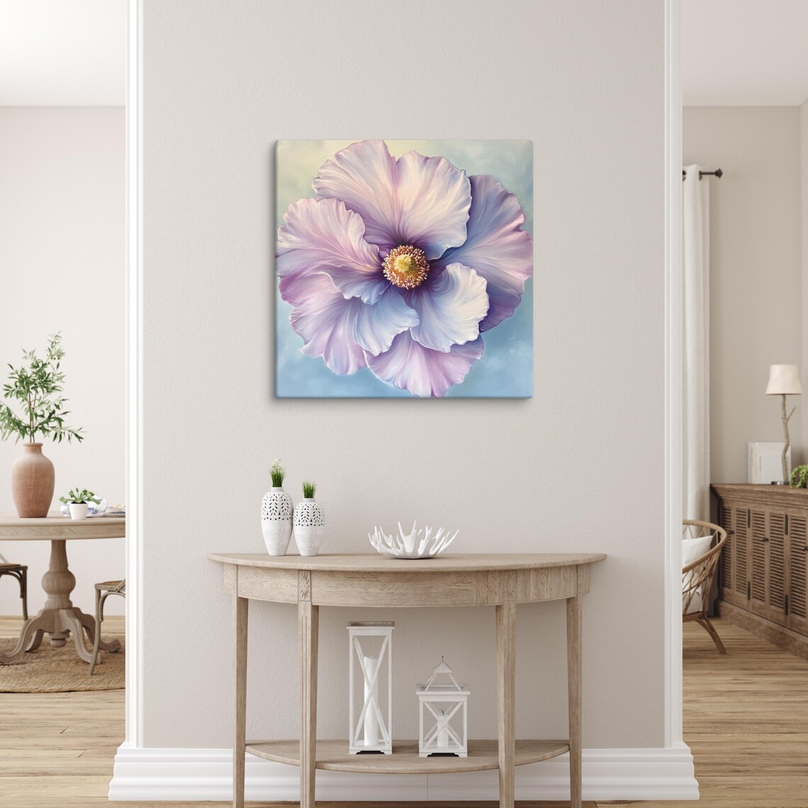 Lavender Rose Of Sharon Bloom Golden Center Floral Art Poster - Image 5