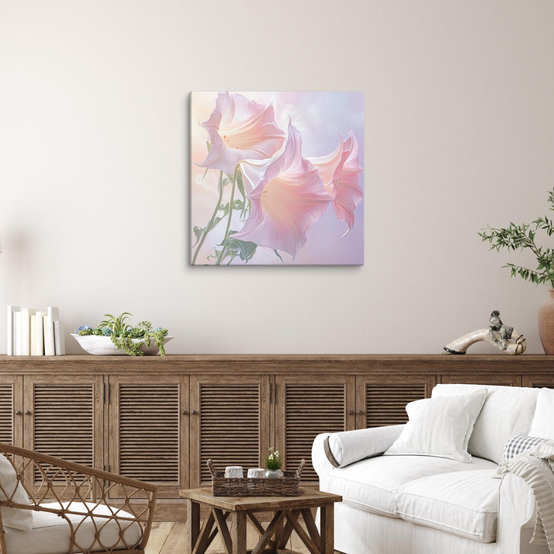 Angels Trumpet Vine Flower Print Trumpet Vine Art Angels Trumpet Flower Flower Wall Art Trumpet Vine Plant Painting Print - Image 2