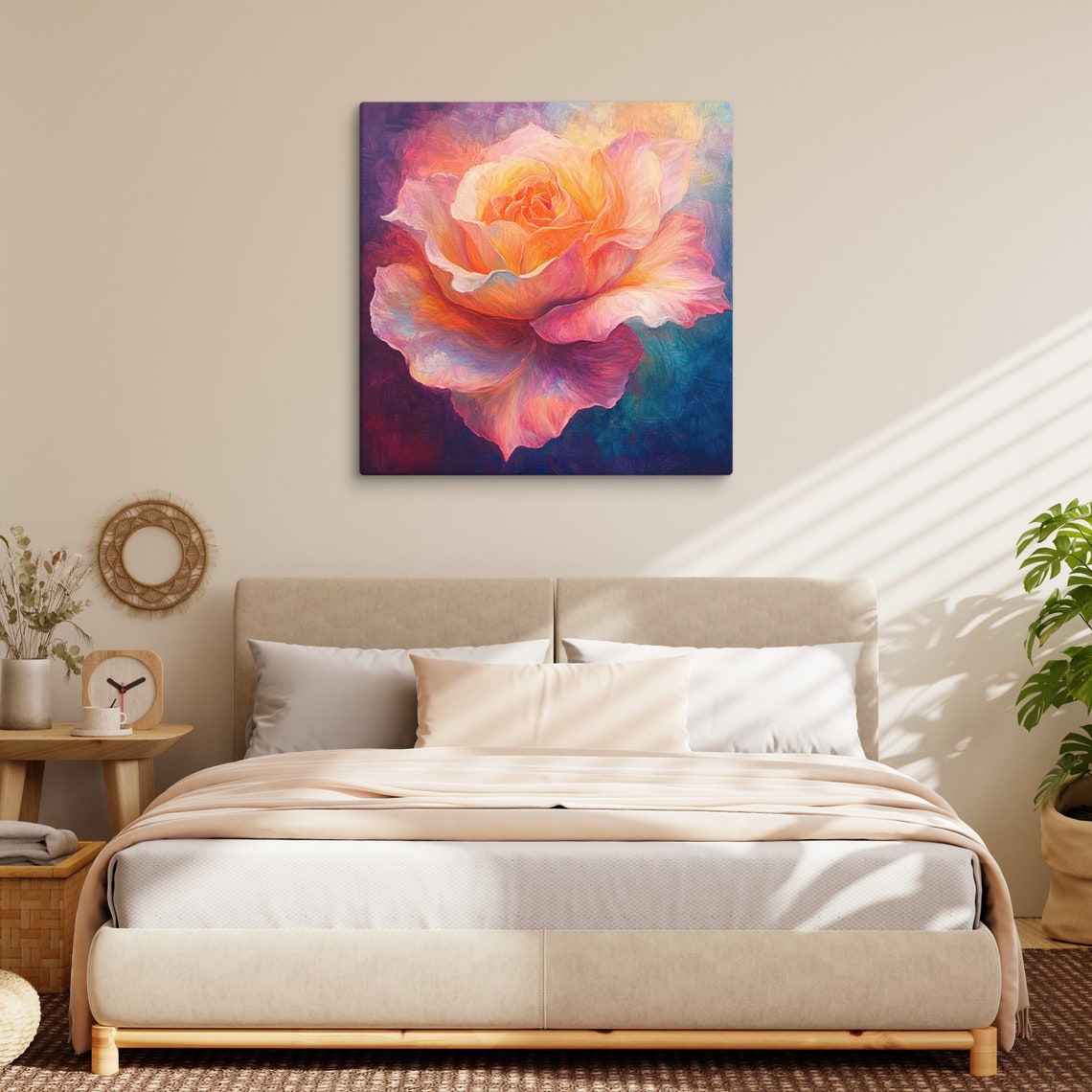 Mystical Colorful Rose Bloom Dreamlike Impressionist Art Poster - Image 5