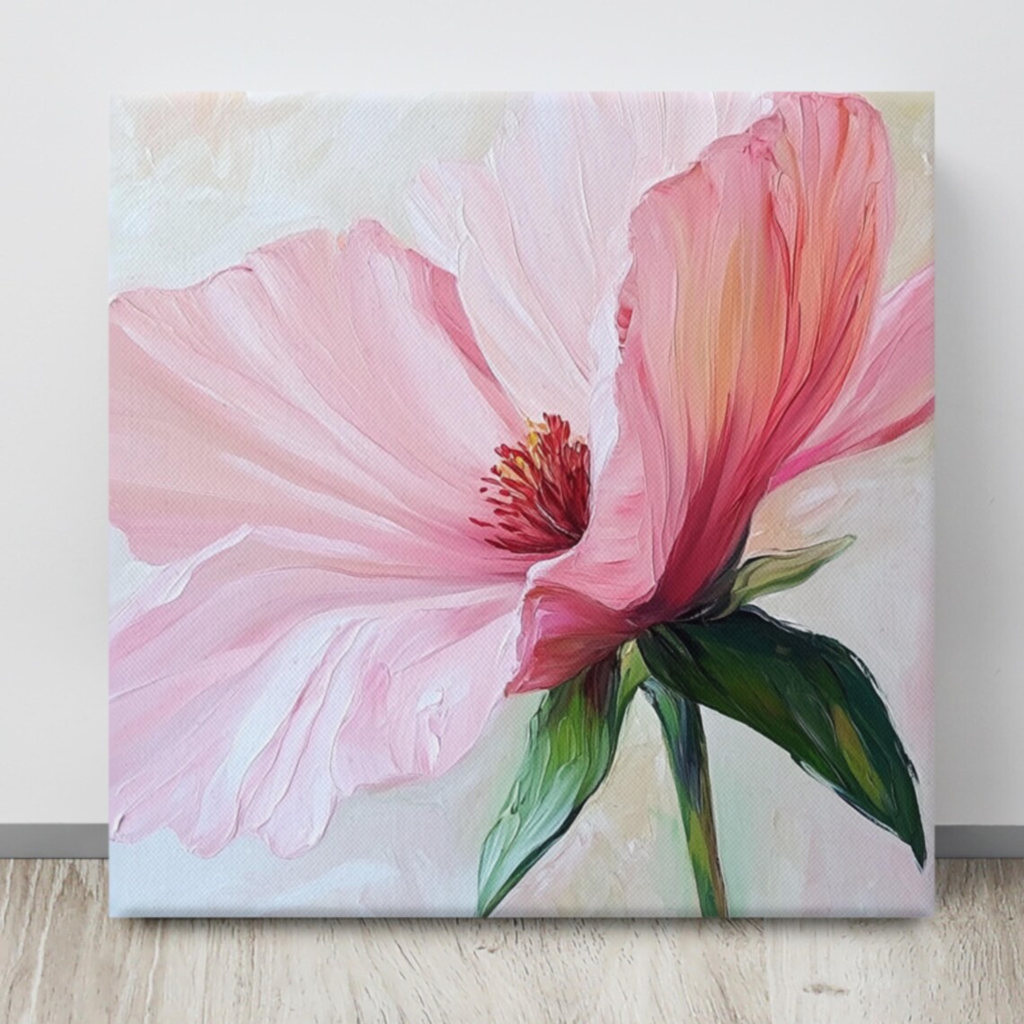 Pink Peony Blossom Close Up Coral Petals Painting Print Poster - Image 4