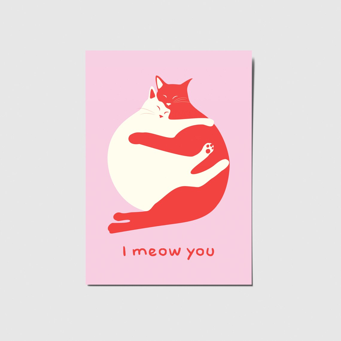 Valentines Day Cats Cuddling Greeting Card