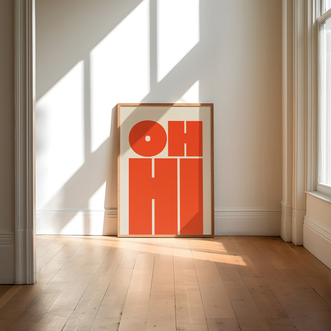 Oh Hi Modern Typography Art Print - Image 3