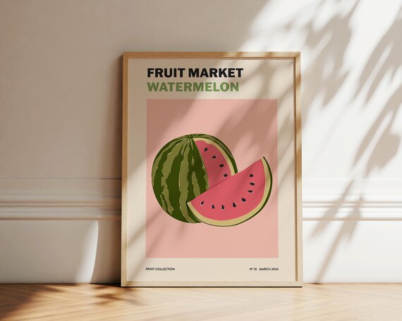Watermelon Fruit Market Abstract Art Print