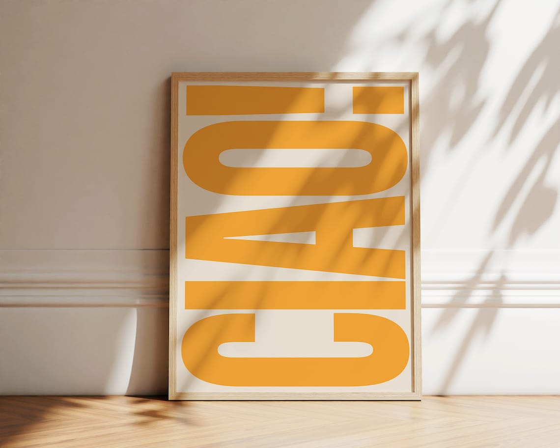 Ciao Typography Poster, Italian Retro Travel Print - Image 2