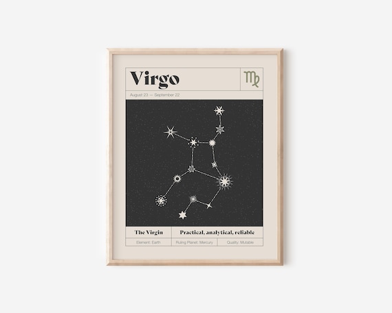 Virgo Star Constellation Art Print, Zodiac Poster