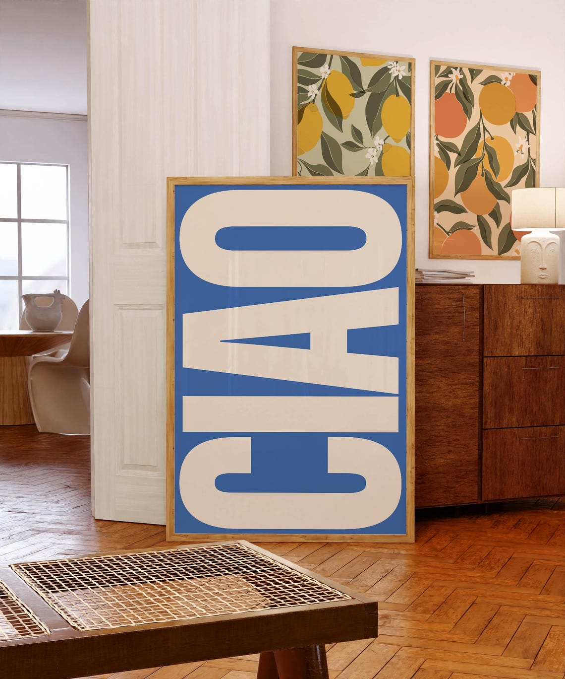 Ciao Italian Hello Blue Bold Typography Retro Modern Trendy Poster - Image 2