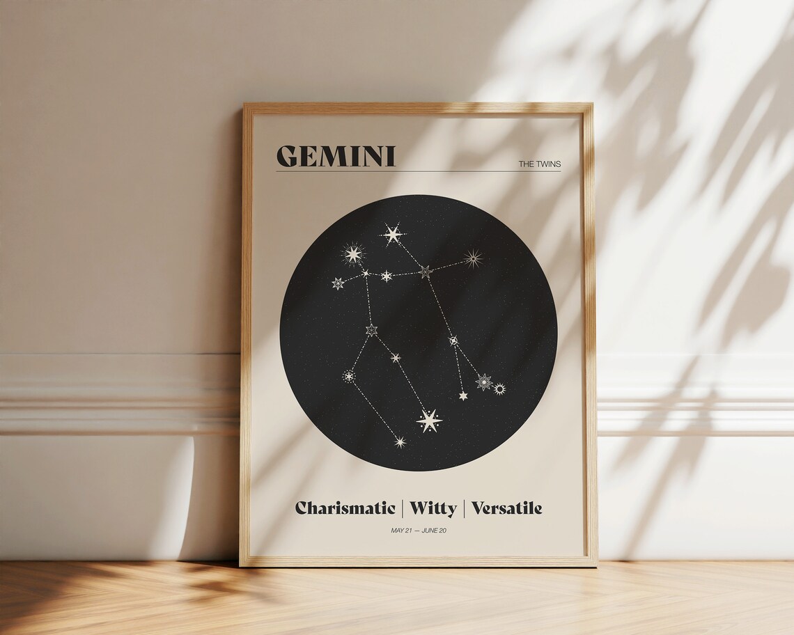 Gemini Star Constellation Zodiac Art Print