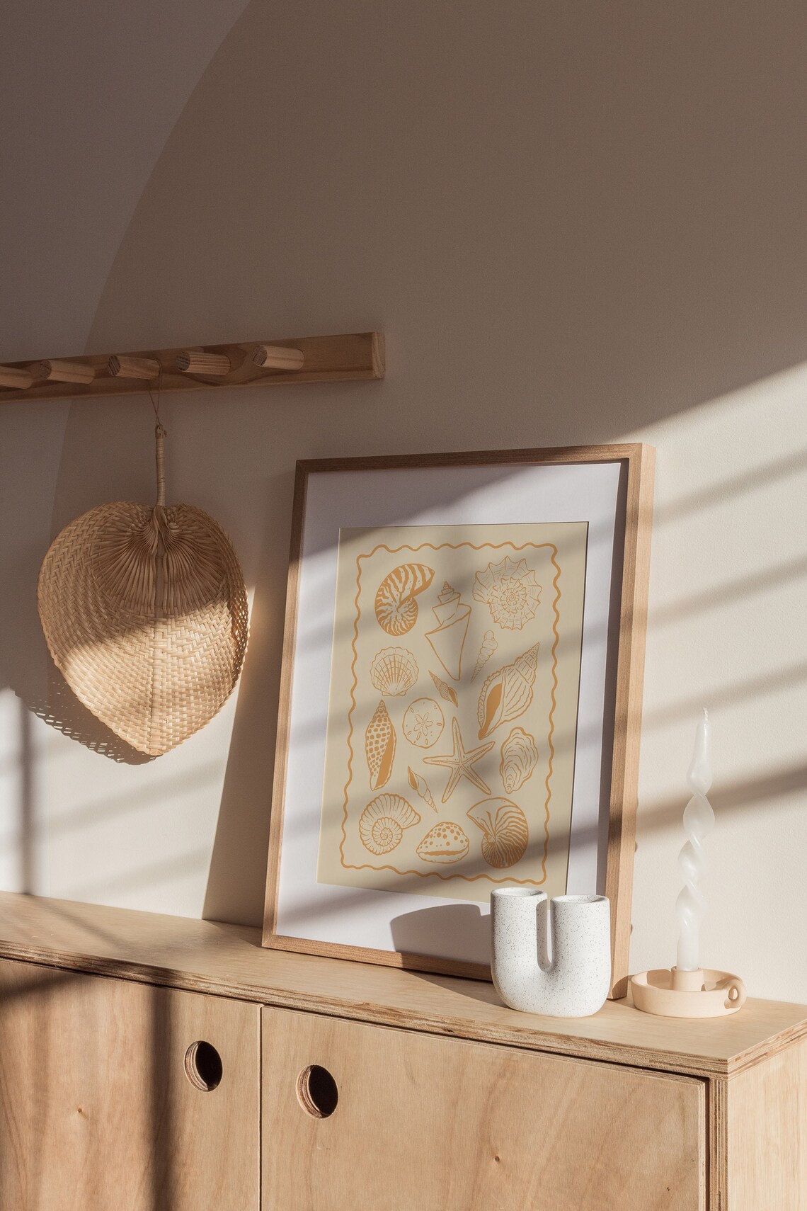 Seashells Art Print, Boho Coastal Line Art - Image 2