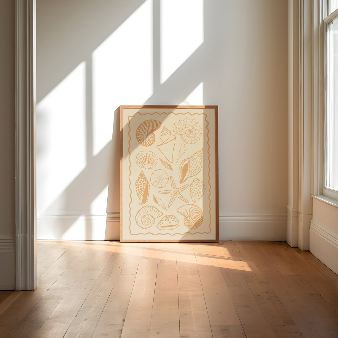 Seashells Art Print, Boho Coastal Line Art - Image 4