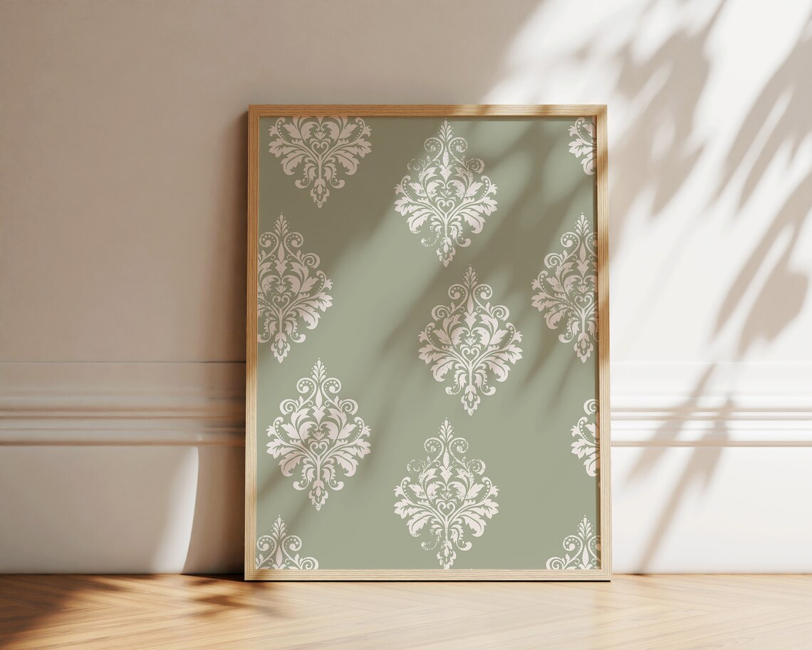 Boho Block Print Pattern, Modern Woodblock Art Print - Image 2