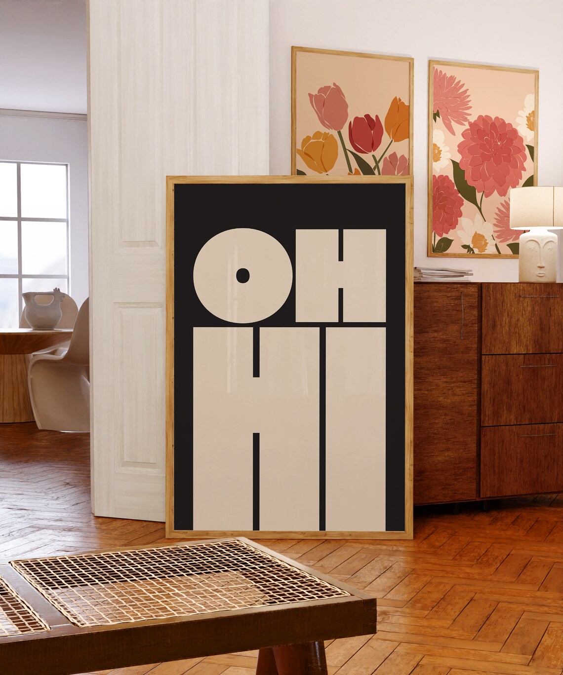 Oh Hi Typography Poster, Modern Gallery Wall Art