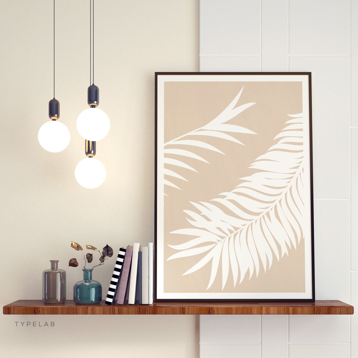 Boho Botanical Print, Tropical Palm Leaf Art