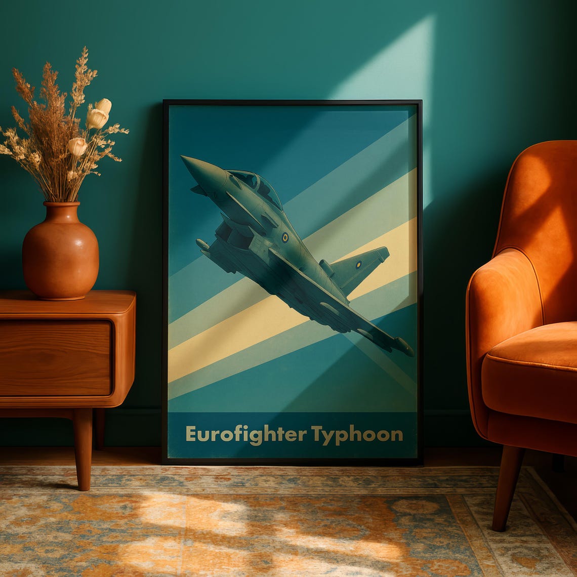 Eurofighter Typhoon Jet Art Deco Sky Bold Aviation Art Poster