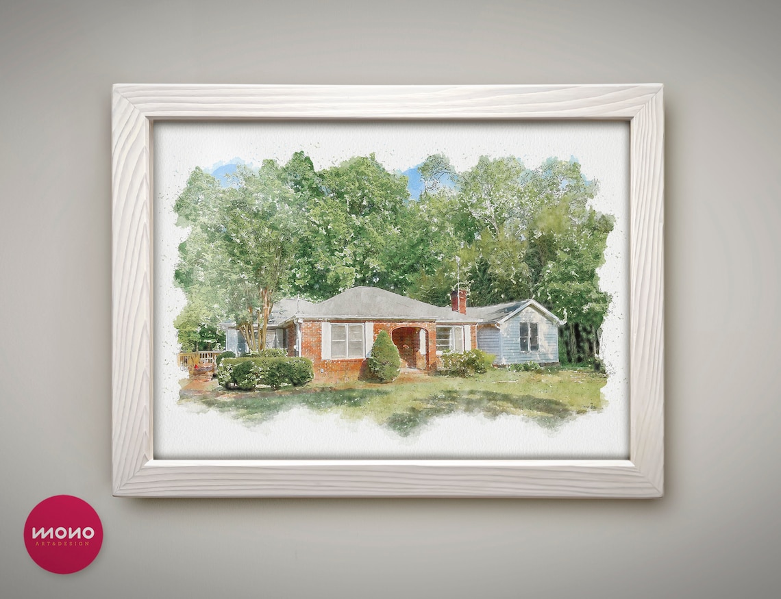 Custom House Drawing, Watercolor House Art Print - Image 2