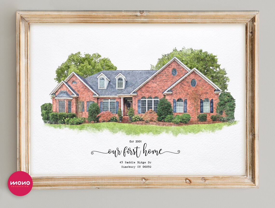 Custom House Portrait - Watercolor Art