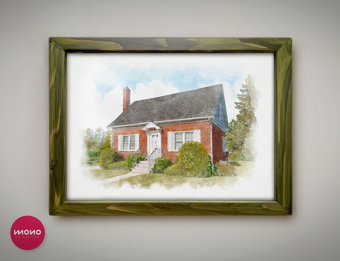 House Portrait Watercolor Art Print, Home Gift - Image 2