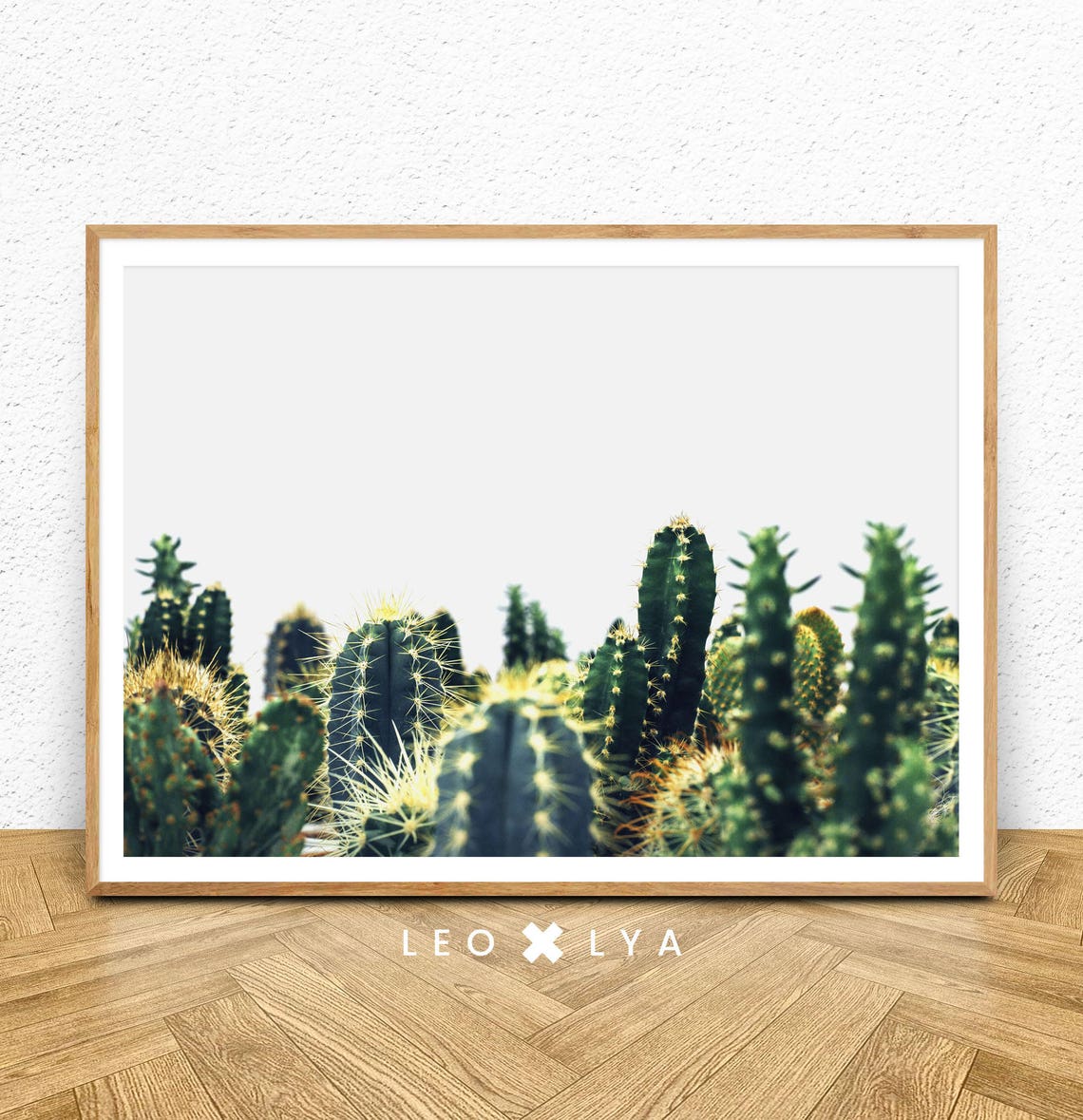 Spiky Cactus Cluster Desert Plants Landscape Photo Art Poster