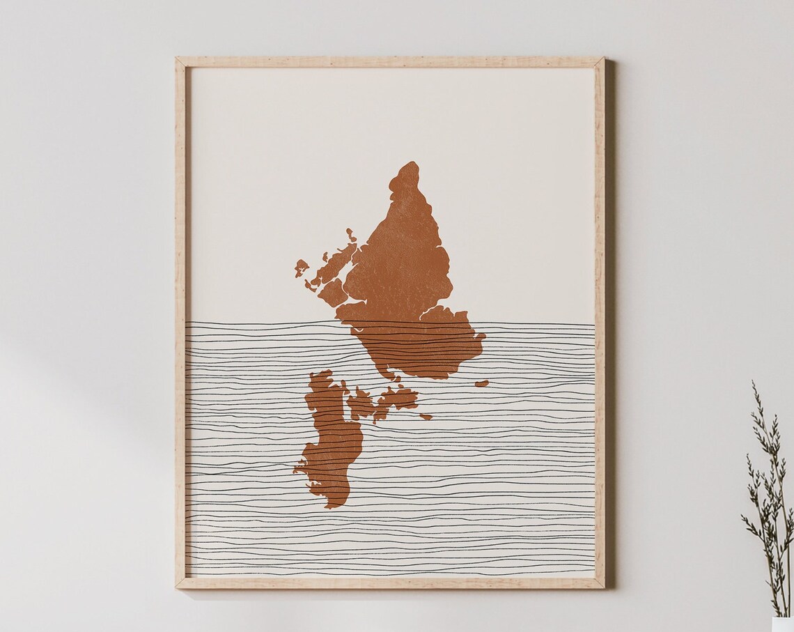 Boho Island Silhouette Minimalist Siargao Philippines Travel Poster