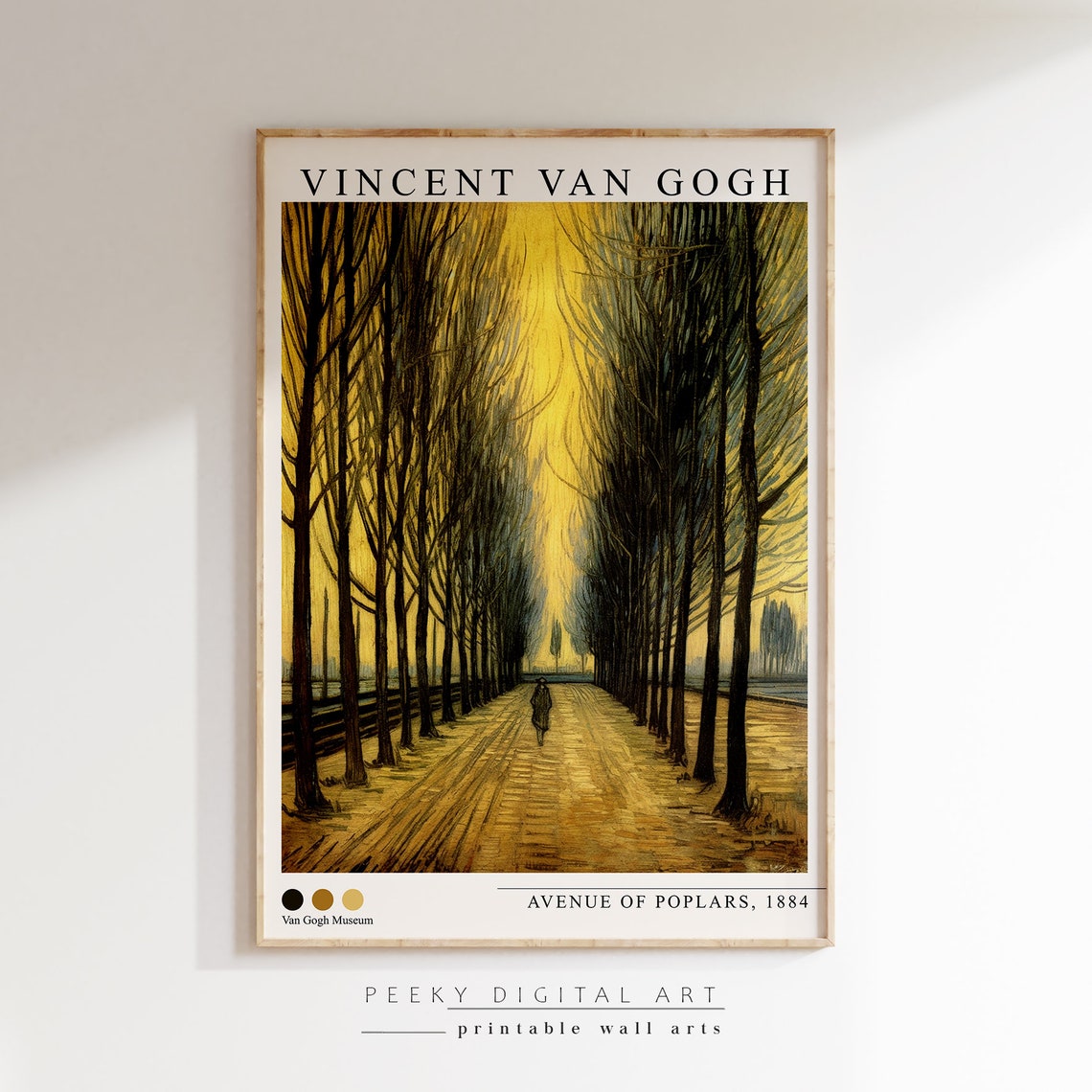 Vincent Van Gogh Avenue Of Poplars 1884 Golden Autumn Path Poster - Image 2