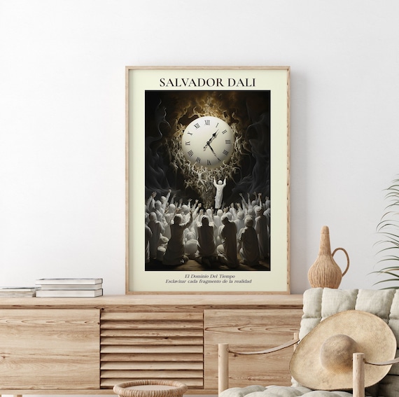 Salvador Dali El Dominio Del Tiempo Clock Crowd Surreal Dark Art Poster