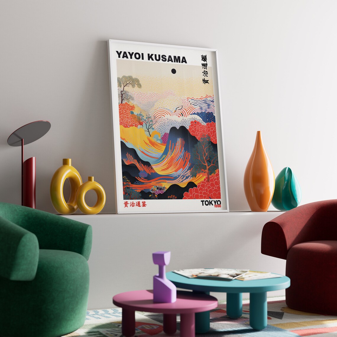 Yayoi Kusama Wave Poster, Japandi Wall Art - Image 4