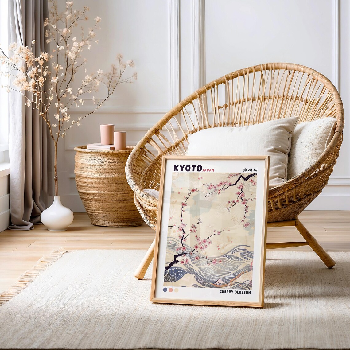 Cherry Blossom Japandi Wall Art, Modern Print - Image 2