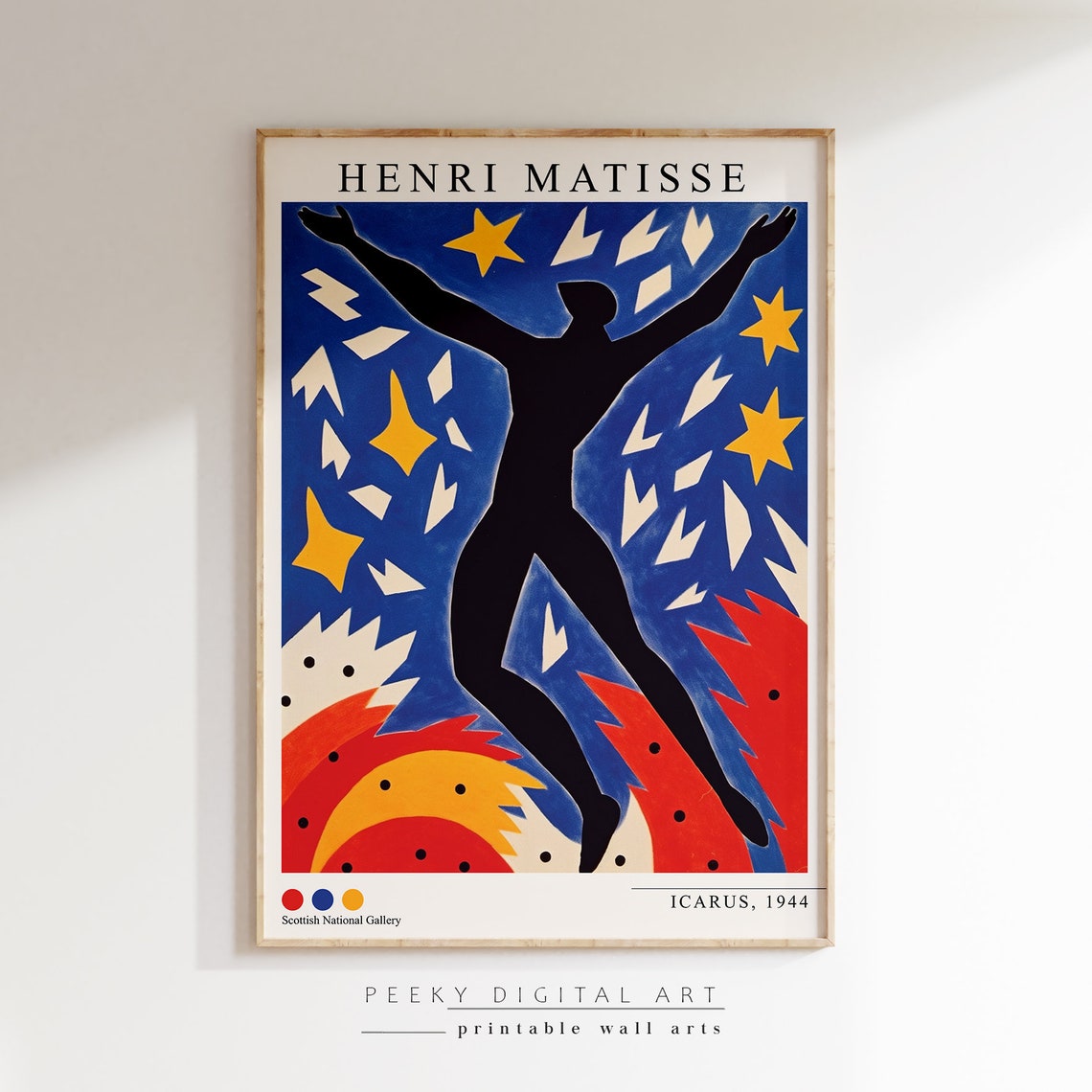 Henri Matisse Icarus 1944 Starry Blue Night Sky Falling Poster - Image 2