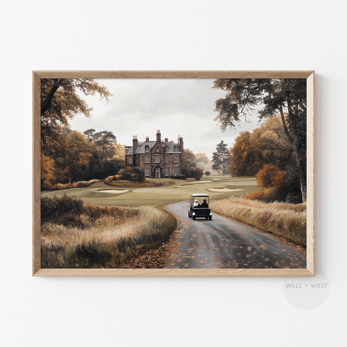 Golf Course Painting Vintage Style Autumn Landscape - Image 2