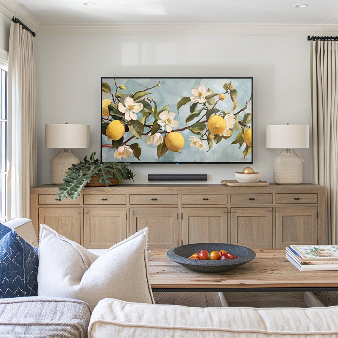 Summer Lemons Vintage Country Decor Art Print - Image 2