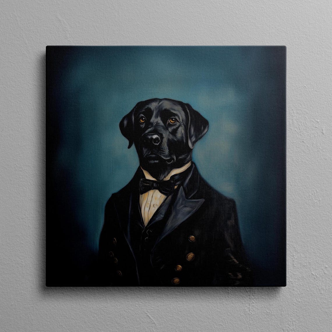 Black Lab Victorian Gentleman Portrait Bow Tie Tuxedo Poster
