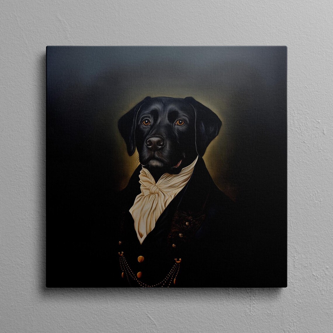 Black Lab Aristocrat Portrait Ruffled Collar Vintage Style Poster