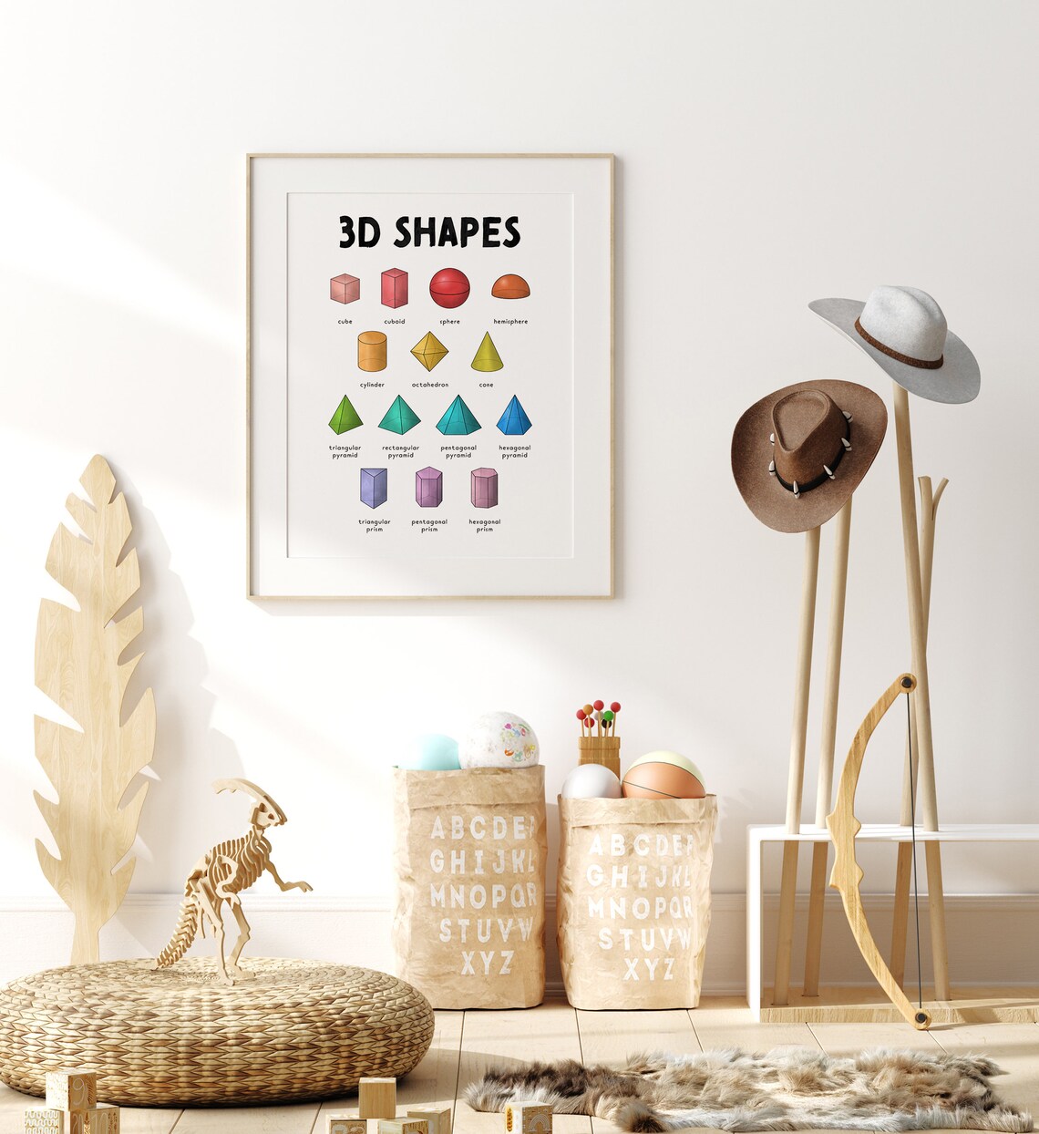 Rainbow 3D Shapes Poster, Classroom Teacher Decor - Image 4