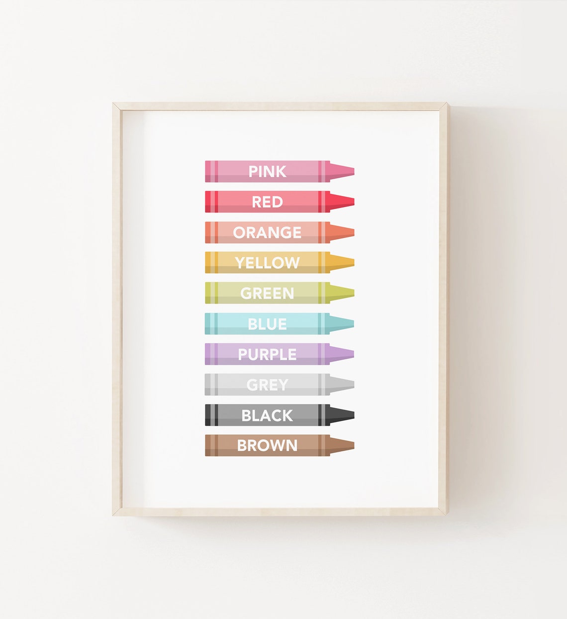 English Colors Crayons Kids Educational Nursery Learning Poster - Image 5