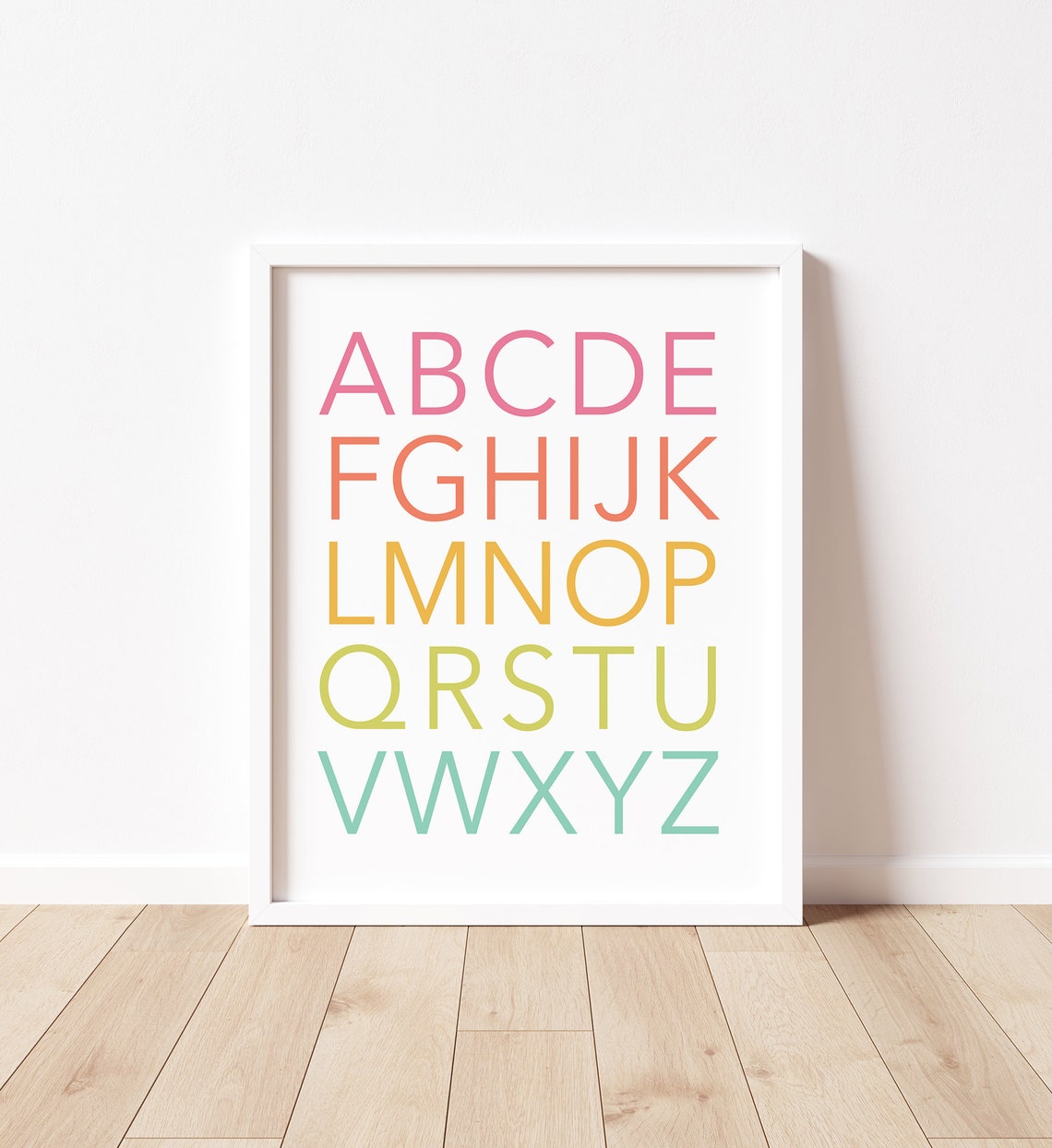 Alphabet Print Abcs Print Upper Case Letters Nursery Print Learning Print Educational Poster Preschool Poster Tropical Colors - Image 4