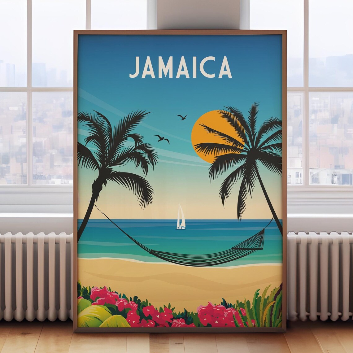 Jamaica Retro Travel Poster, Jamaica Wall Art Print