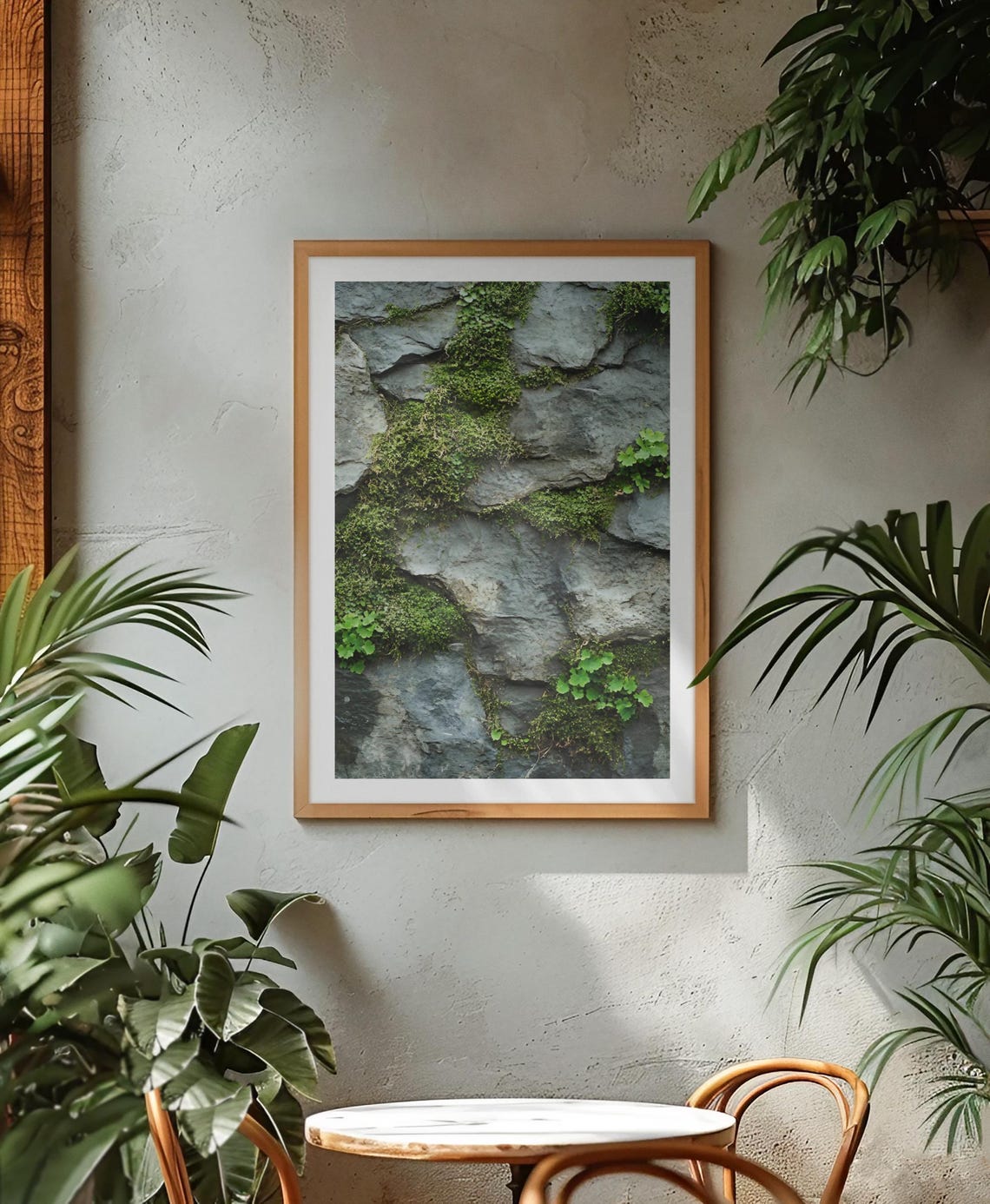 Moss Covered Gray Rock Texture Nature Photography Zen Poster