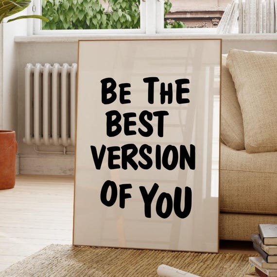 Be The Best Version Of Yourself Manifestation Art Print Retro Affirmation 70s Wall Manifest Poster Trendy Decor