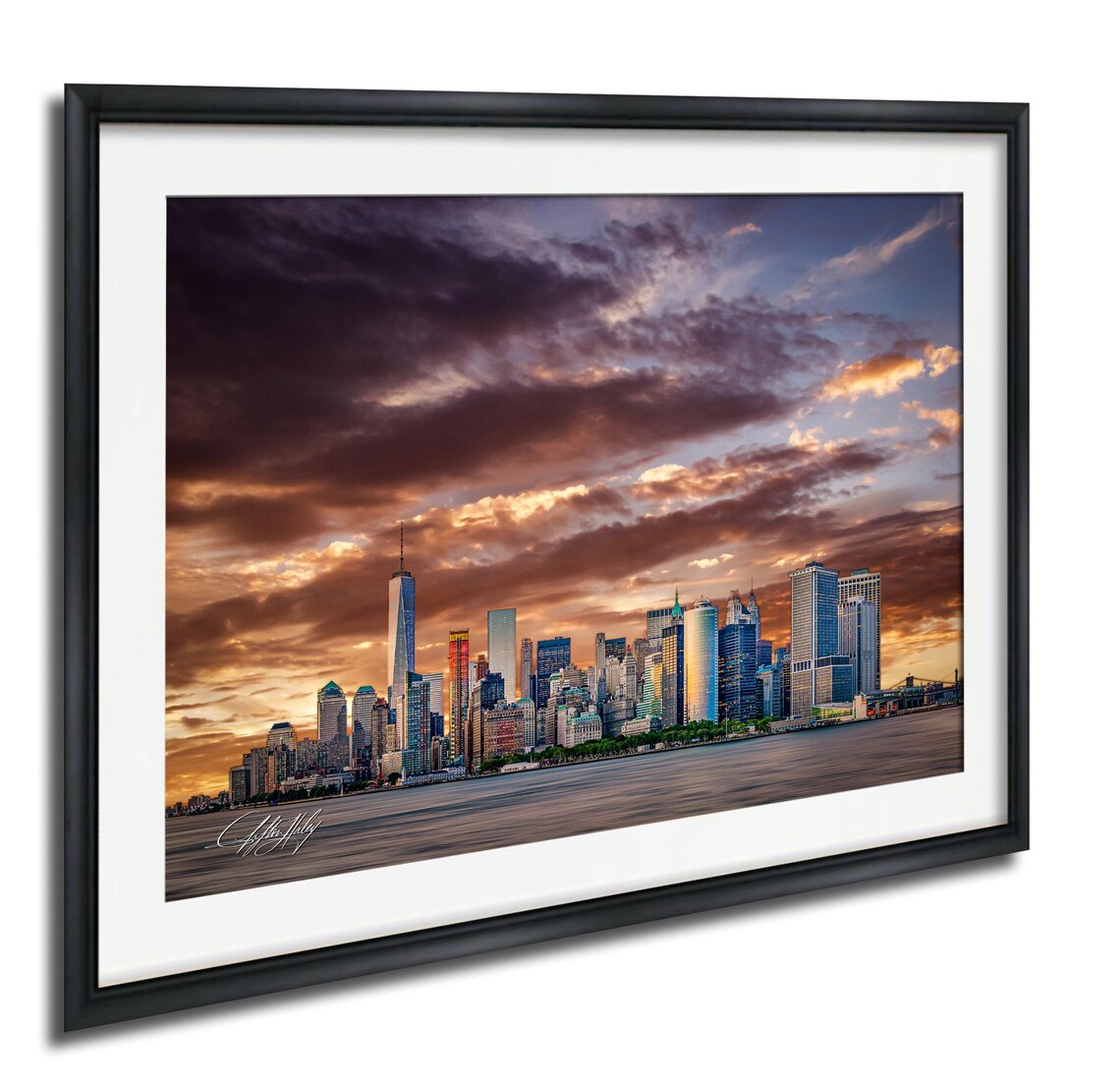New York Skyline Canvas Print Golden Hour Over Battery Park