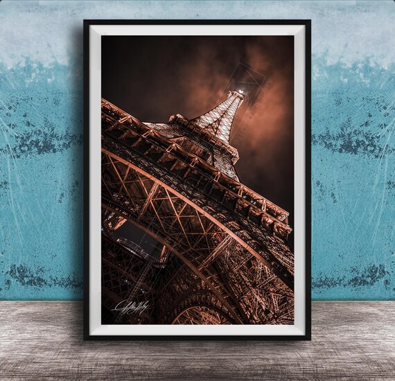 Eiffel Tower Print Paris Skyline Glow Framed Or Canvas Options
