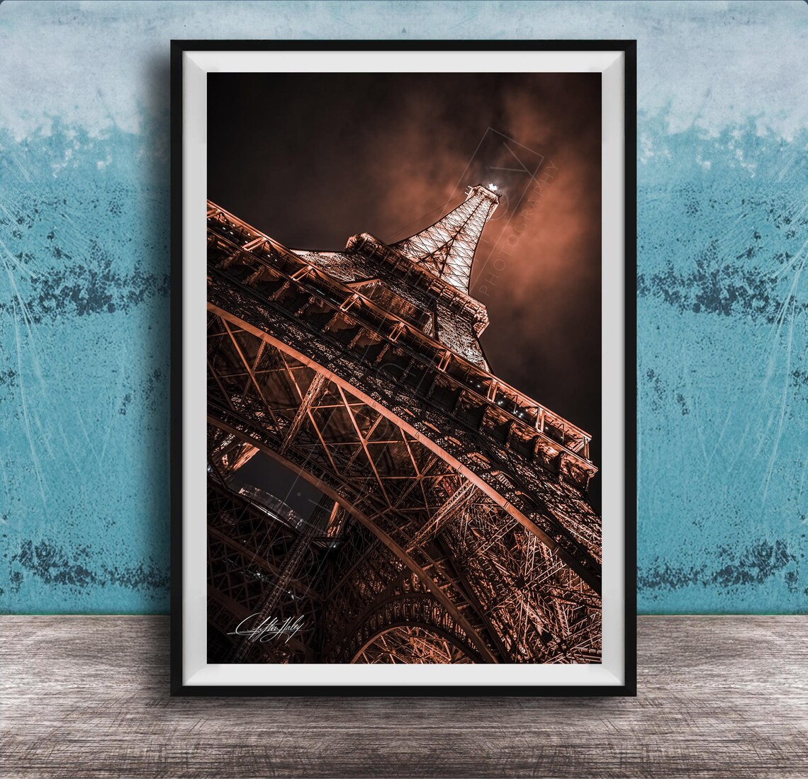 Eiffel Tower Print Paris Skyline Glow Framed Or Canvas Options