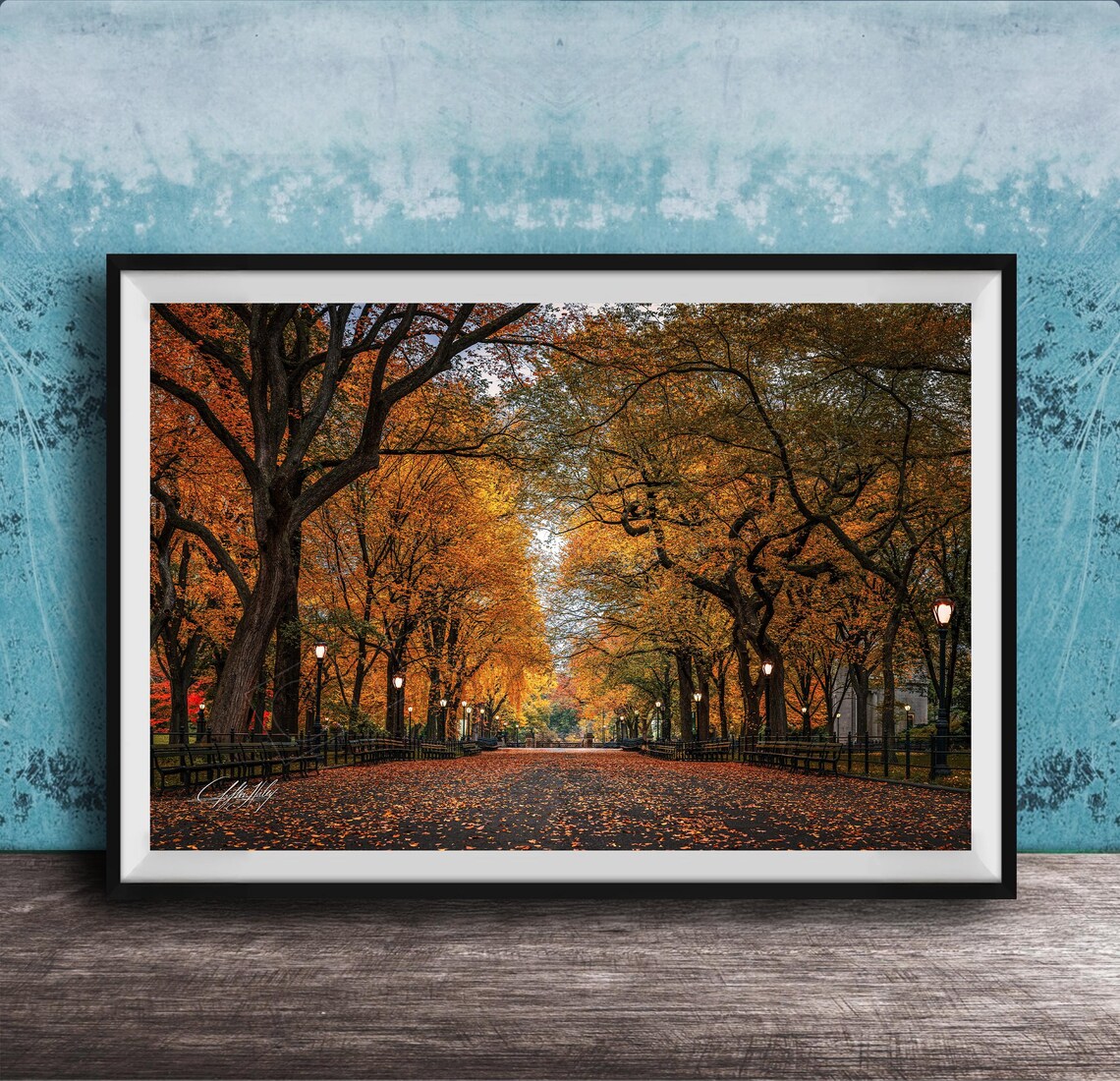 Central Park Autumn Sunrise Travel Poster