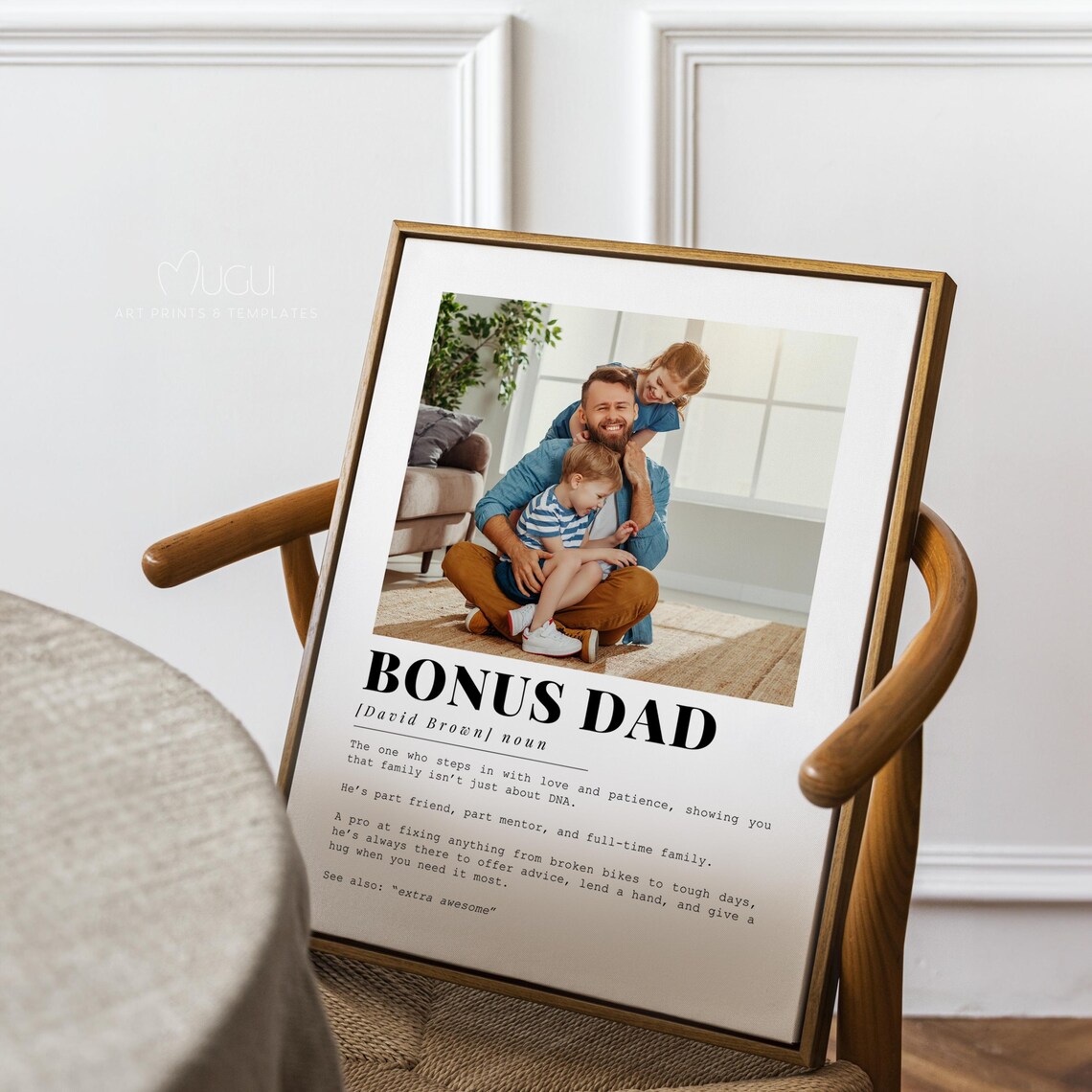 Bonus Dad Definition Poster, Father's Day Gift - Image 4