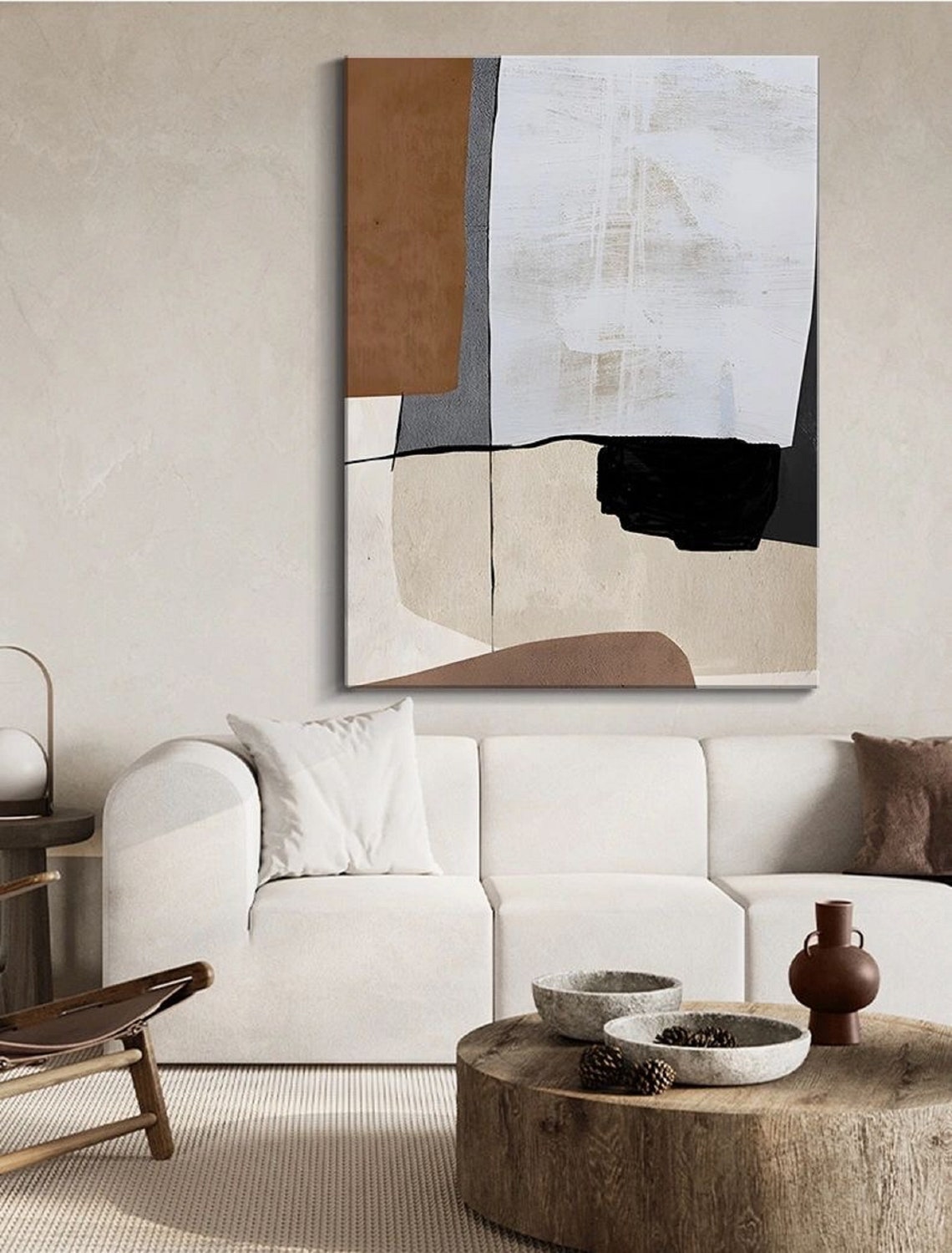 Large Abstract Art Original Abstract Painting Texture Art Earth Tone Painting Cream Painting Neutral Art Painting Living Wall Art - Image 2