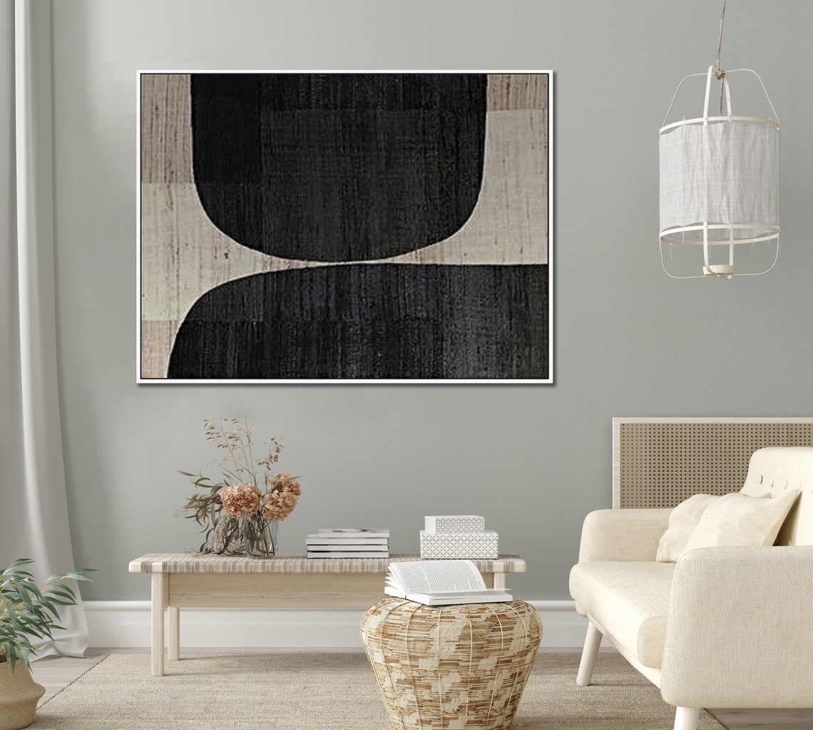 Black Abstract Wall Art Black Beige Textured Painting Black Wabi Sabi Wall Art Modern Abstract Minimalist Painting Neutral Wabi Sabi Art - Image 4