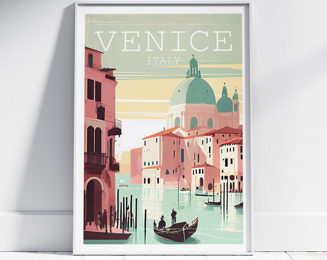 Venice Vintage Travel Poster, Venice Gift