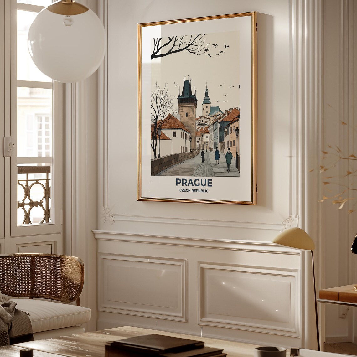 Prague Old Town Street with Historic Towers Minimalist Travel Poster - Image 5